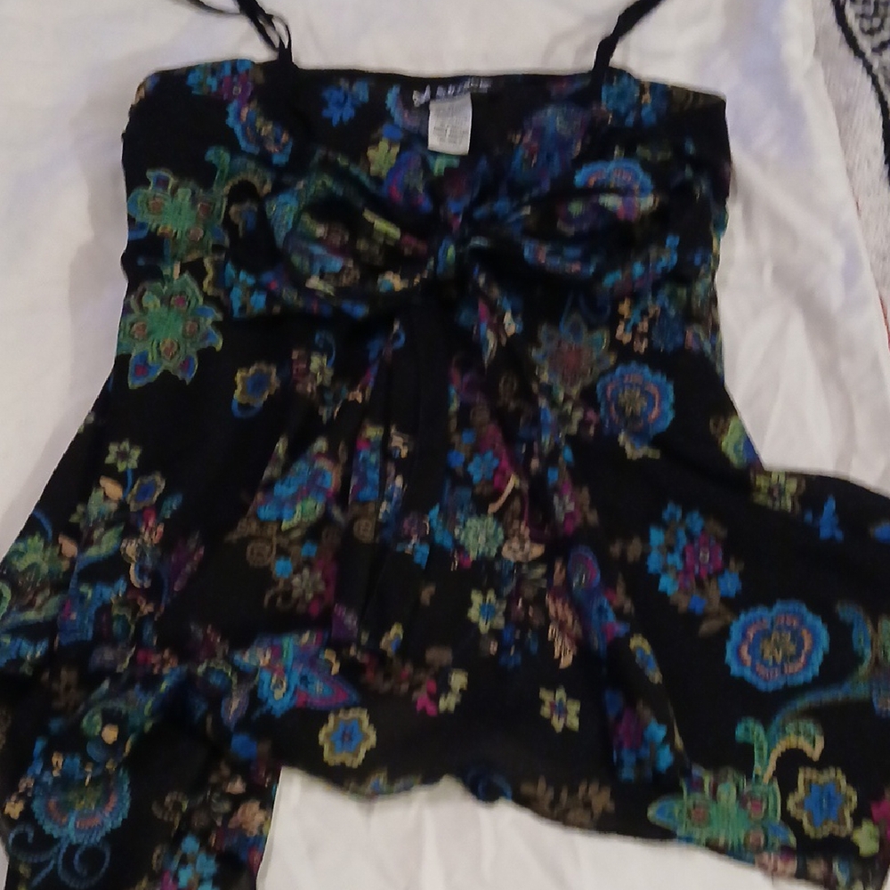 Self Esteem Black and Blue Floral Camisole - Picture 4 of 4